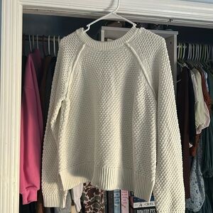 White knitted sweater